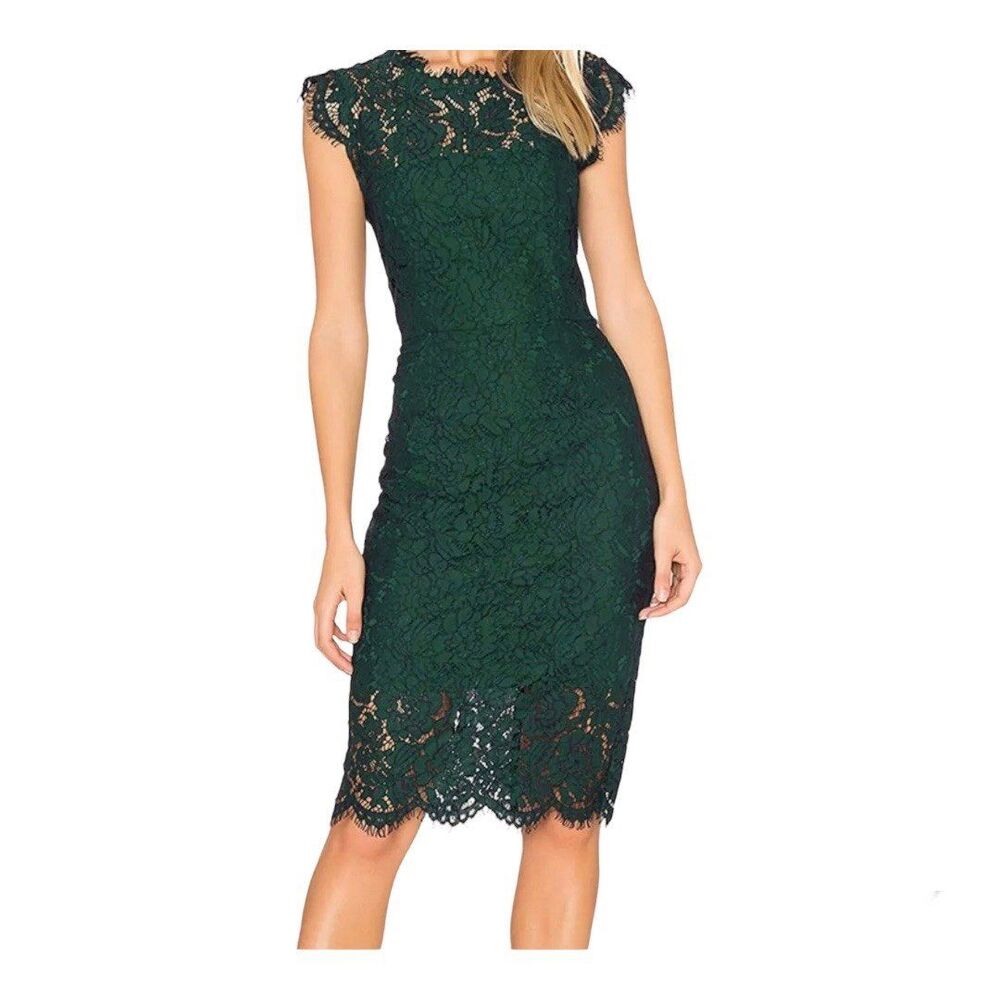 Womens Sleeveless Lace Floral Elegant Dress Size Medium
